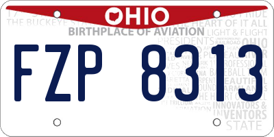 OH license plate FZP8313