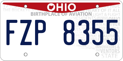 OH license plate FZP8355