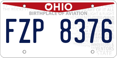 OH license plate FZP8376