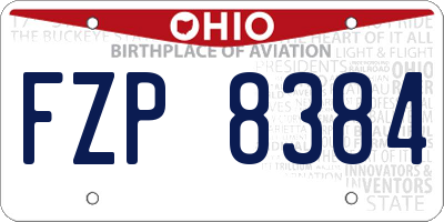 OH license plate FZP8384