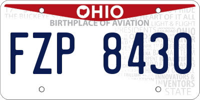 OH license plate FZP8430