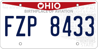OH license plate FZP8433