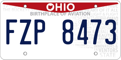 OH license plate FZP8473
