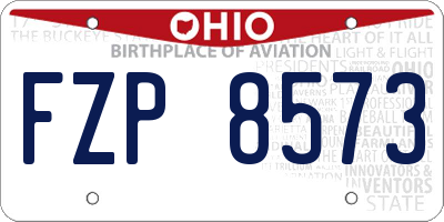 OH license plate FZP8573