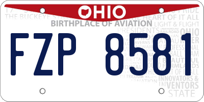 OH license plate FZP8581