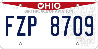 OH license plate FZP8709