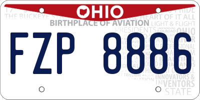 OH license plate FZP8886