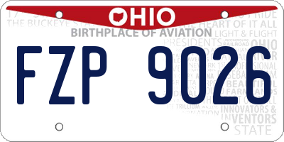 OH license plate FZP9026