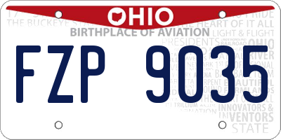 OH license plate FZP9035