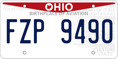 OH license plate FZP9490