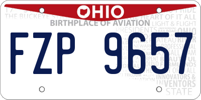 OH license plate FZP9657