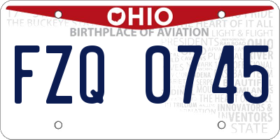 OH license plate FZQ0745