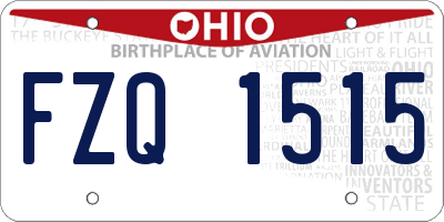 OH license plate FZQ1515