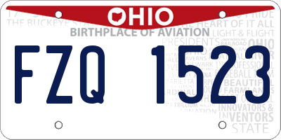 OH license plate FZQ1523