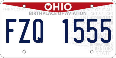 OH license plate FZQ1555
