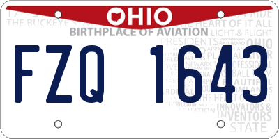 OH license plate FZQ1643