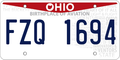 OH license plate FZQ1694