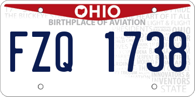 OH license plate FZQ1738