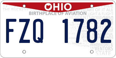 OH license plate FZQ1782