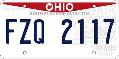 OH license plate FZQ2117