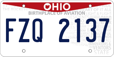 OH license plate FZQ2137