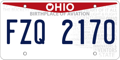 OH license plate FZQ2170