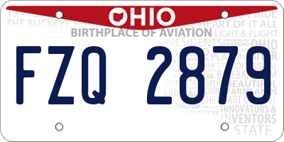 OH license plate FZQ2879