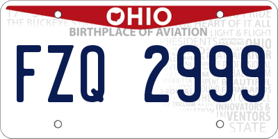 OH license plate FZQ2999