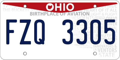 OH license plate FZQ3305