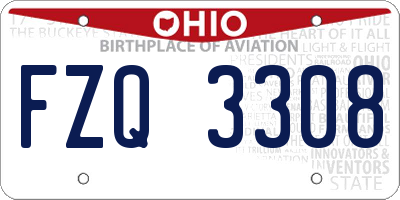 OH license plate FZQ3308