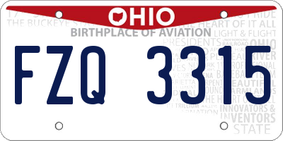 OH license plate FZQ3315