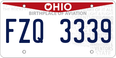 OH license plate FZQ3339
