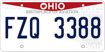 OH license plate FZQ3388