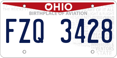 OH license plate FZQ3428