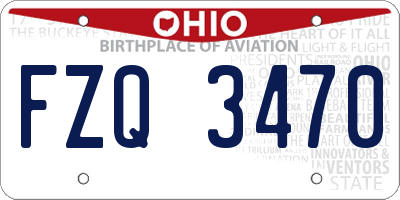 OH license plate FZQ3470