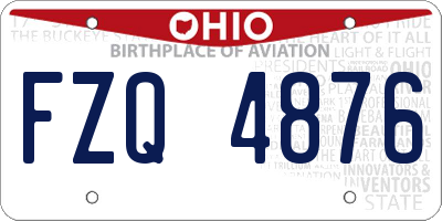 OH license plate FZQ4876