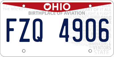 OH license plate FZQ4906