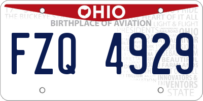 OH license plate FZQ4929
