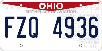 OH license plate FZQ4936