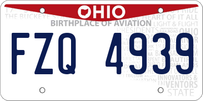 OH license plate FZQ4939