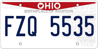 OH license plate FZQ5535