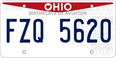 OH license plate FZQ5620