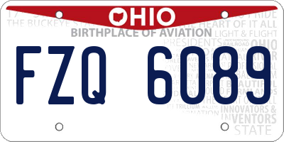 OH license plate FZQ6089