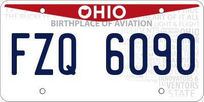 OH license plate FZQ6090