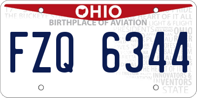 OH license plate FZQ6344