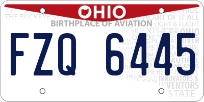 OH license plate FZQ6445