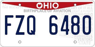 OH license plate FZQ6480