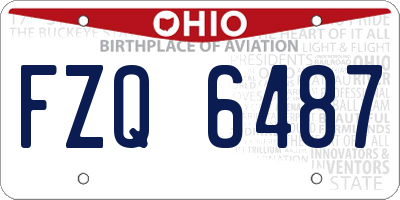 OH license plate FZQ6487