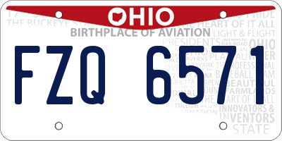 OH license plate FZQ6571