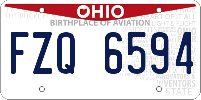 OH license plate FZQ6594
